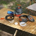 thumbnail image 3 of Queroig 10Pcs/Set Camping Cookware Kit with Folding Pan Pot Kettle Spoon Bowl 2-3 Person Outdoor Backpacking Hiking Portable Non-stick Alumina Cookware, 3 of 8