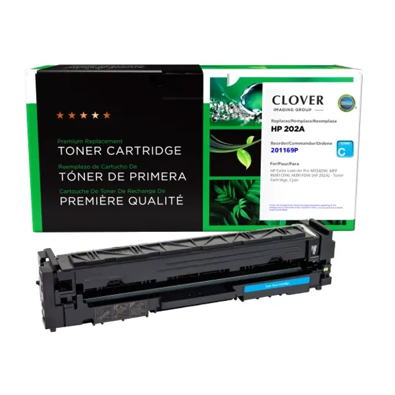 Remanufactured Clover Imaging Cyan Toner Cartridge compatible with HP 202A (CF501A)