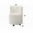 thumbnail image 6 of Modern White Chenille Side Chairs with 360° Swivel (Set of 2), 6 of 6