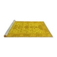 thumbnail image 2 of Ahgly Company Machine Washable Indoor Round Oriental Yellow Traditional Area Rugs, 3' Round, 2 of 4