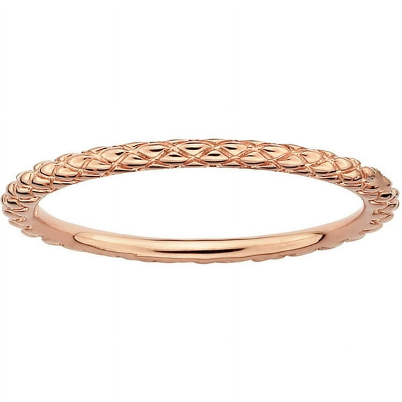 Sterling Silver Pink-Plated Criss-Cross Ring