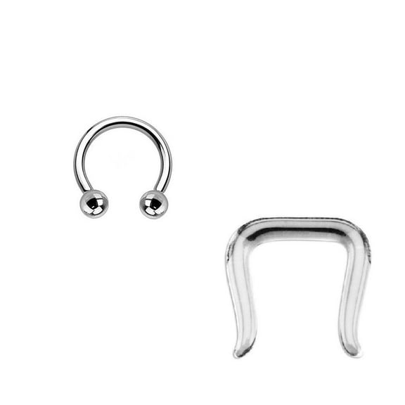 Circular Horseshoe Barbell 14G - 3/8" (10mm) Surgical Steel Septum Retainer
