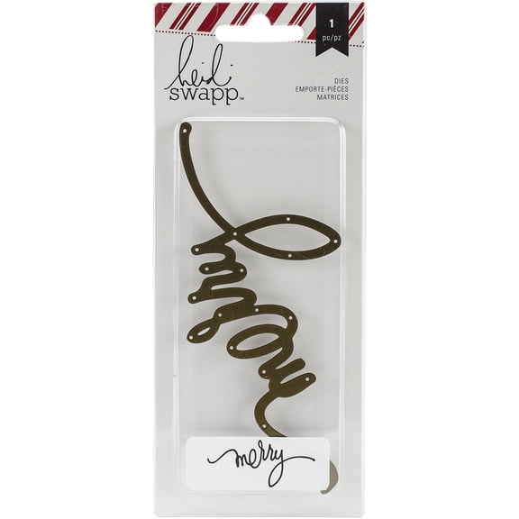 Heidi Swapp Oh What Fun Metal Dies-Merry Word 5.3 Inch X 2.3 Inch