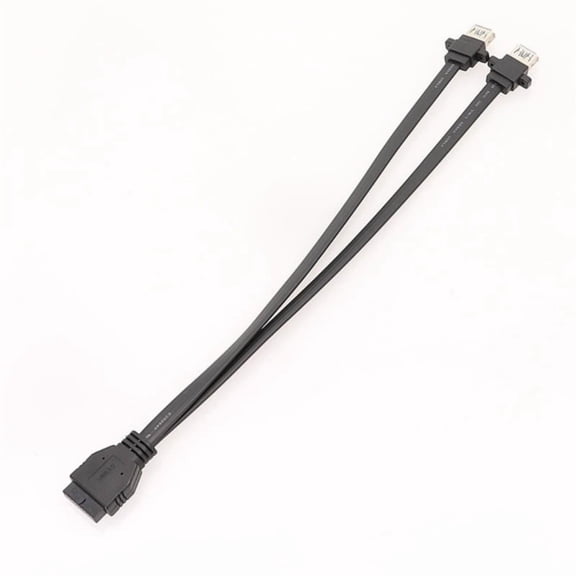 USB3.0 Faceplate Cable USB3.0 Motherboards Cable 19/20 Pin to Double USB Socket for Efficient PC Setups 11.81in/19.69in