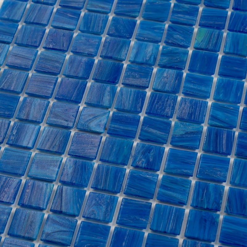 Celestial 12 in. x 12 in. Glossy Trypan Blue Glass Mosaic Wall and Floor Tile (20 sq. ft./case) (20-pack)