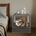 thumbnail image 3 of Modern Acrylic Nightstand Side Table with Storage Shelf Clear Bedside Table End Table for Living Room Bedroom (Black), 3 of 12