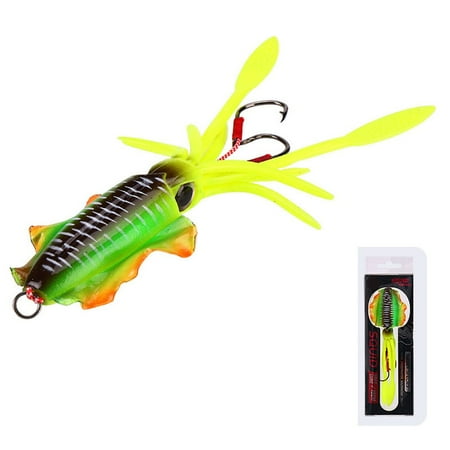 Squid Trap Fishing Lures Soft Rigged 15cm 55 6g UV Luminous Jig Trolling Lures Suitable for Grouper Tuna Sea Bass and Yellow Croaker (A1069)
