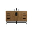 thumbnail image 3 of Elegant Decor Eugene 48" Aluminum MDF Single Bathroom Vanity in Walnut Brown, 3 of 8