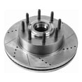 thumbnail image 1 of Power Stop Brake Rotor AR85169XR Evolution Series; Drilled And Slotted; One Piece Design With Hat; Wheel Bolt Pattern 8 x 170 Millimeter; Front; Silver Zinc Plated Cast Iron; Single, 1 of 4