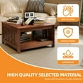 thumbnail image 4 of Craftian Square Coffee Tables with Storage, Farmhouse Wood Center Table for Living Room, Walnut, 4 of 6