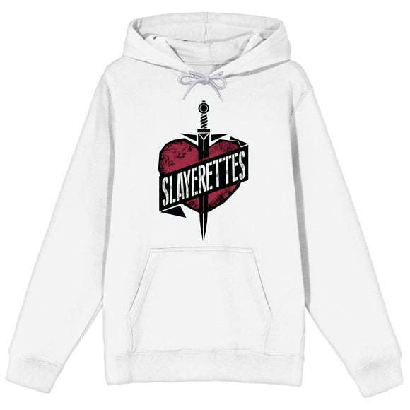 Buffy The Vampire Slayer Slayerettes Long Sleeve White Adult Hooded Sweatshirt-Medium