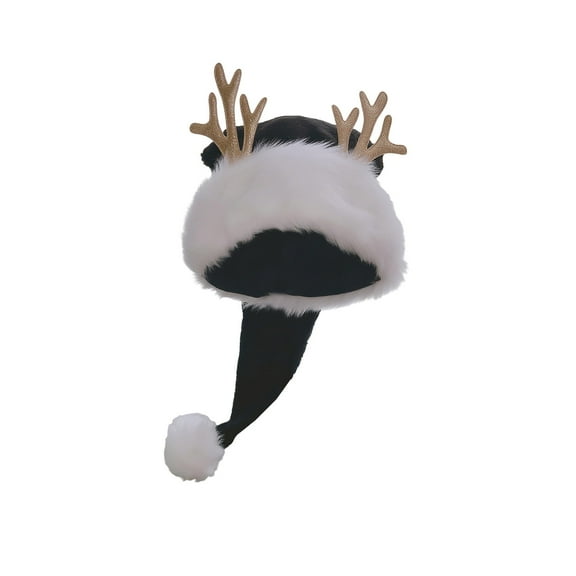 Oalirro Christmas Hat Thick Warm Plush Reindeer Party Props Photo Hat Santa Caps Festival Props Soft Xmas Hat for Party