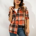 thumbnail image 4 of jsaierl Womens Shacket Jacket Flannel Shacket Fall Plaid Jackets Long Sleeve Button Down Shirts Boyfriend Blouses Tops, 4 of 8