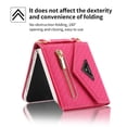 thumbnail image 4 of Decase Samsung Galaxy Z Flip4 Crossbody Wallet Case, Z Flip4 5G Wallet Case with Card Holder for Women,Leather Magnetic Zipper Purse Back Case with Card Slot Kickstand Shoulder Strap,Rose, 4 of 8