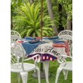 thumbnail image 3 of Outdoor Tablecloth with Umbrella Hole for Patio/Picnic/Party/Camping, 250th Anniversary Floral Waterproof Table Cloth Round Cover Washable, Red Blue Stars 4th of July Rustic (Dia 54"), 3 of 9