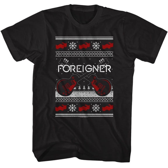 Foreigner Christmas Xmas Sweater Black T-Shirt