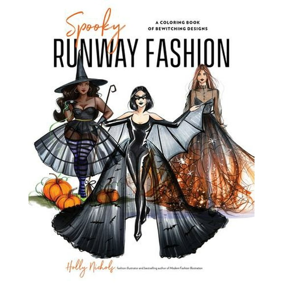 Spooky Runway Fashion: A Coloring Book of Bewitching Designs