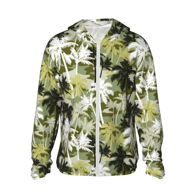 KLL Hawaii Palms Imprimé Sweat à Capuche Homme Femme UPF 50+ Protection Solaire Extérieur Manches Longues Pêche Randonnée Performance Shirt-3TG