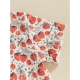 thumbnail image 5 of Suealasg Kids Baby Girl Summer 2Pcs Outfits Short Sleeve Floral/Bow/Fruit Print Tops + Shorts Set 1T 2T 3T 4T 5T Toddler Girl Clothes, 5 of 6