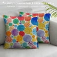 thumbnail image 3 of Nawypu  Watercolor Polka Dot Pillow Covers Rainbow Colorful Circles Decorative Pillowcase Farmhouse Square Cushion Cover for Home Couch Sofa Bedding Decor, 3 of 5