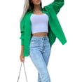 thumbnail image 1 of VISgogo Mujer Primavera Otoño Camisa Casual Color Sólido Manga Larga Solapa Botón Abajo Blusa VISgogo  moda, 1 of 5