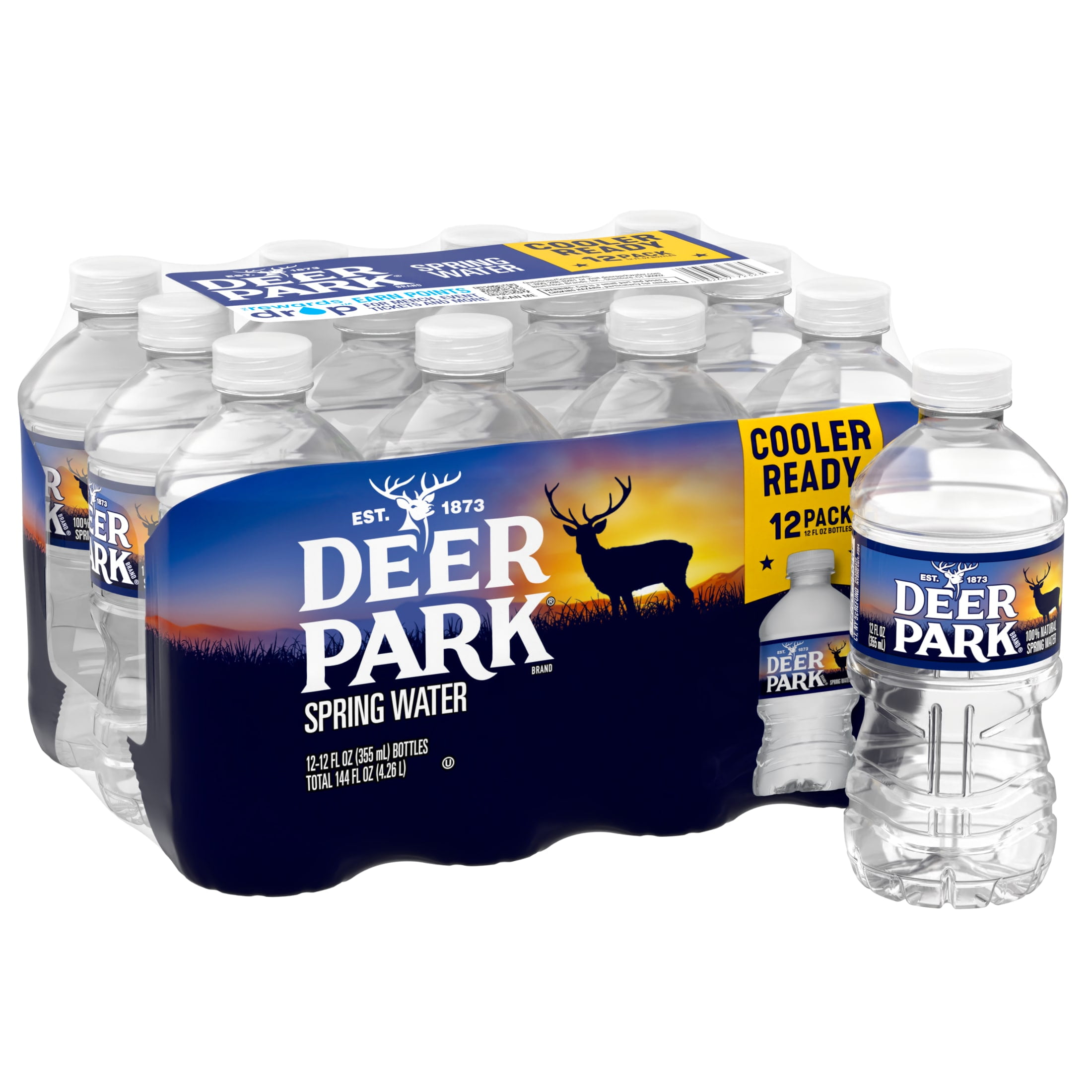 (3 pack) Deer Park Spring Water, 12 fl oz, 12-pack Plastic Bottles