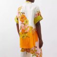 thumbnail image 3 of Women's Casual Two-Piece Set Cotton Linen Printed Shirt and Trousers Set, 3 of 5