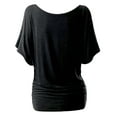 thumbnail image 3 of Doublju Womens Short Sleeve Dolman Drape Loose Fit Tunic Top(Plus Size Available), 3 of 5