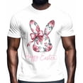 thumbnail image 2 of Camisetas casuales de manga corta con estampado de conejo de Pascua para hombre, 2 of 8