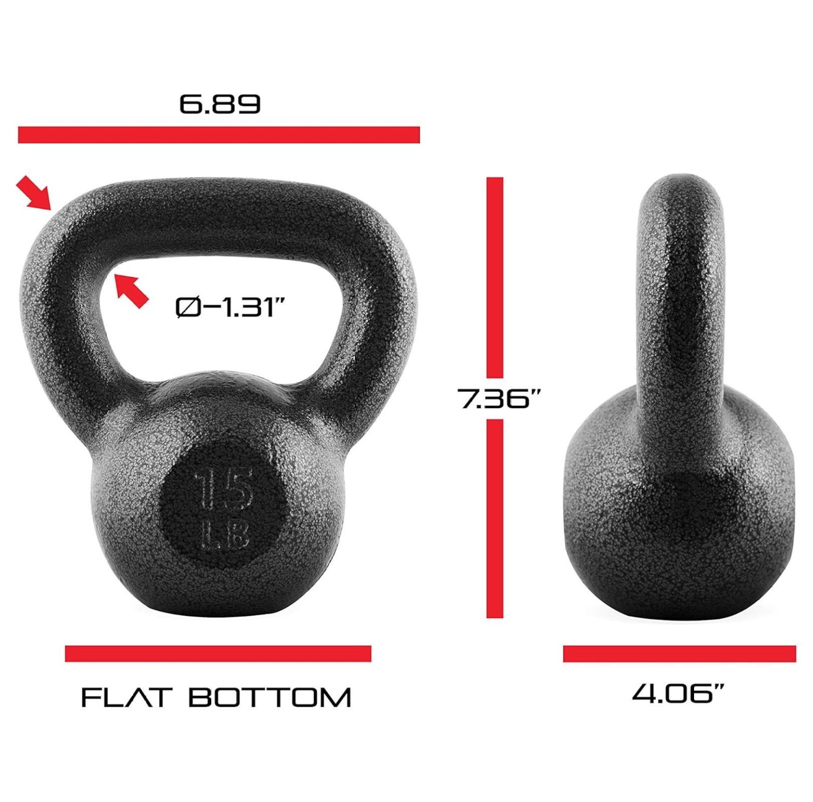 Hammerstone Painted Cast Iron Kettlebells, Home & Gym Equipment, Great for Strength Training, Full Body Workout & Crossfit Training, Color & Size Available in 10-80 Pounds