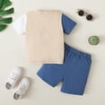 thumbnail image 4 of Mikrdoo Toddler Boys Outfits Crown Print 3 Years Baby Boys Splice Shirt Summer 4 Years Boys Elastic Shorts 2Pcs Clothes Set, 4 of 7