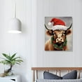 thumbnail image 3 of PRATYUS  Merry Christmas Cow Canvas Wall Decor Highland Cow Canvas Wall Decoration Farmhouse House Canvas Poster Decor Xmas Holiday Artwork for Living Room Kitchen Wall Picture-16x20 in, 3 of 3