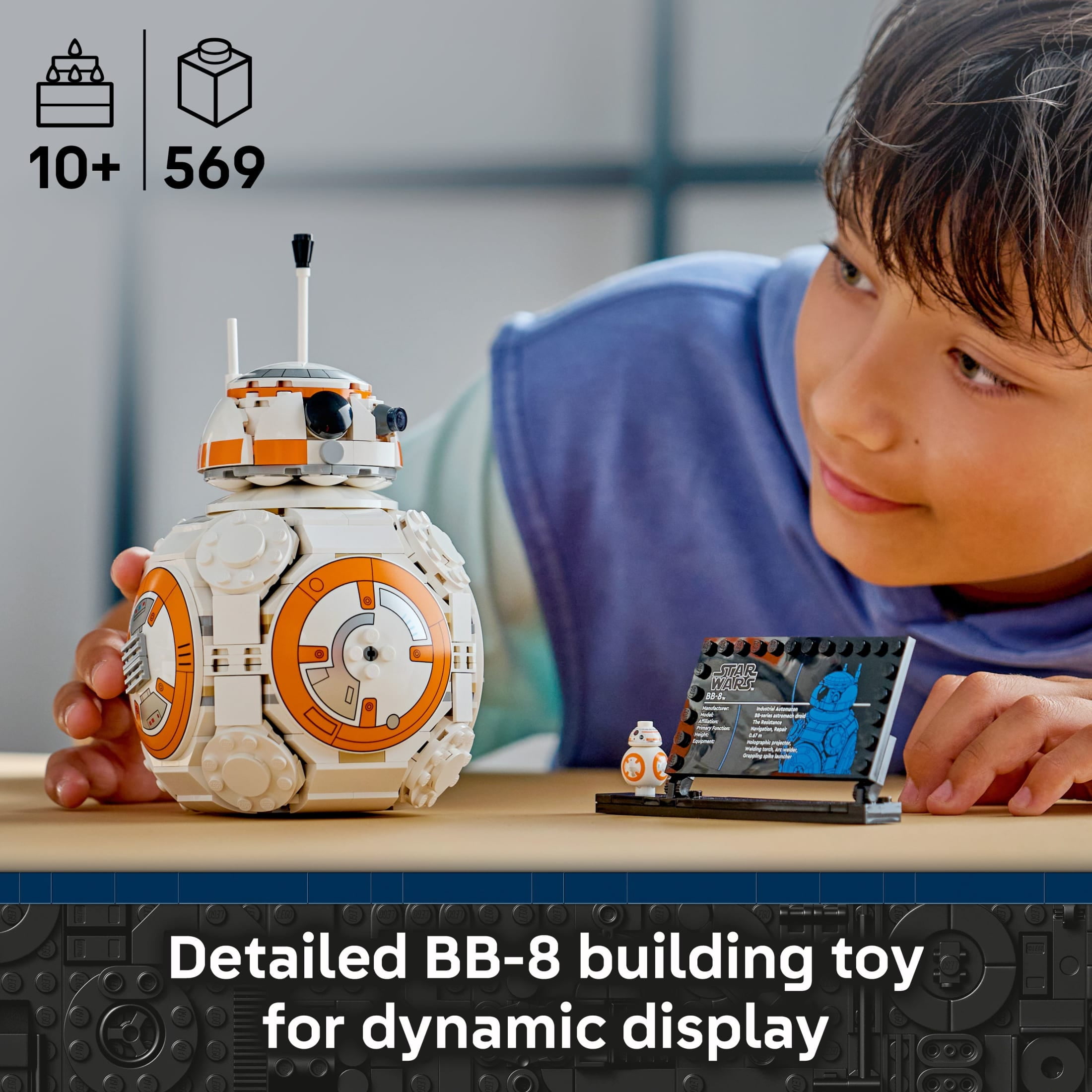 LEGO Star Wars BB-8 Astromech Droid Building Toy for Boys & Girls - Play & Display Building Kit W/Spinning Head Action & Burner Arm for Kids & Fans, Ages 10+ - Gift Idea for Birthdays - 75452