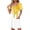 Yellow, variant on GaThRRgYP Athleisure Crew Neck Dress-Streetwear Inspired,Women's Fashion Summer Print Short-sleeved V-neck Casual Dress Navy S