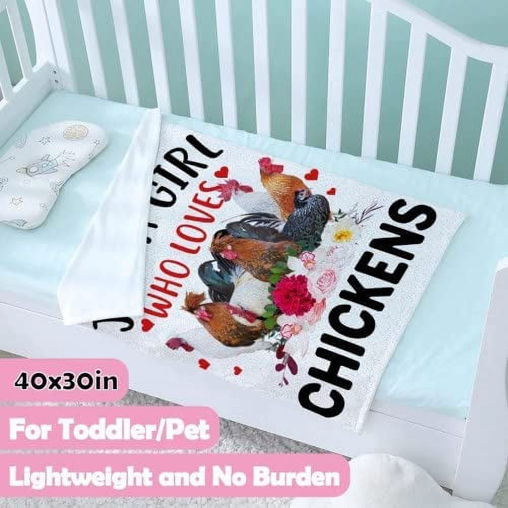 Just A Girl Who Loves Chicken Blanket,Flannel Throw Blanket Ultra Soft Micro Lightweight Flannel Blanket Bed Couch Living Room All-Season 80"x60"
