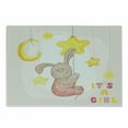 thumbnail image 1 of Moon Cutting Board, Cartoon Like Bunny Hanging Stars and Moon Polka Dots Cheerful Art, Decorative Tempered Glass Cutting and Serving Board, Small Size, Pale Pink Yellow Tan, by Ambesonne, 1 of 1