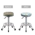 thumbnail image 3 of Bike scooter Pattern Round Bar Stool Seat Covers, Elastic Round Chair Cover Stool Seat Slipcover Bar Stool Cushions Round Pad for 12-14 inch, 3 of 5