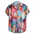 thumbnail image 4 of Retro Hawaiian Flower Shirt For Men Summer 3d Print Plants Leaves Short Sleeves Button Down Shirts Beach Tops Blouse Clothes FGS, 4 of 7