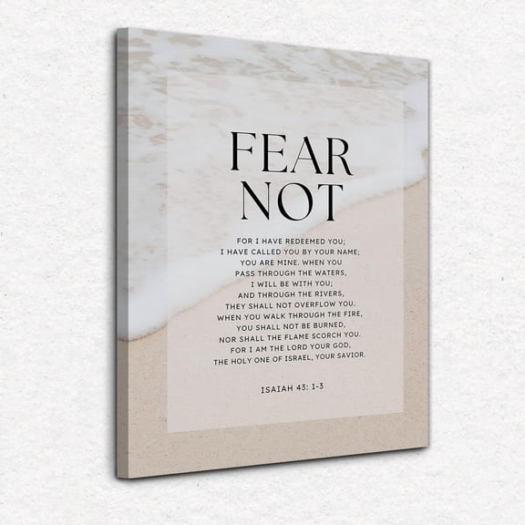 Christian Canvas Wall Art Isaiah 43:1-3 Bible Verses Fear Not Wall Decor Christian Posters Scripture Wall Decor 11x14 Inch