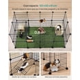 thumbnail image 4 of Parque para Mascotas de 2 Niveles, Jaula Modular, para Animales Pequeños, Hámsters, Conejos, Cobayas, Paneles de Malla Metálica, 123 x 63 x 61 cm, Negro, 4 of 6