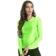 thumbnail image 6 of iiniim Women's Shiny Silky Long Sleeves T-Shirt Gym Top Yoga Shirts Casual Compression Workout Tops, 6 of 8