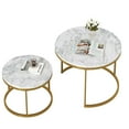 thumbnail image 6 of Canddidliike Modern Nesting Coffee Table Set of 2 for Living Room Balcony Office, Round Wood Accent Side Coffee Tables - Gold, 6 of 9