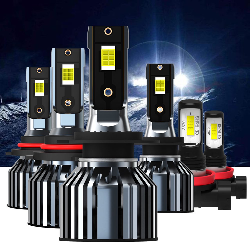 For Subaru Legacy 2010-2014 LED Headlight Bulbs,9005 High Beam H7 Low Beam H11 Fog Light,6PCS,6508K,Cool White