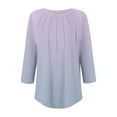 thumbnail image 5 of 3/4 Sleeve Blouses for Women! Comdrip 3/4 Length Sleeve Womens Tops Round Neck Casual Tunic Tops Basic Pleated Shirts Loose Fit 2025 Womens Blouses 3/4 Sleeve Purple L, 5 of 6