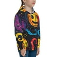 thumbnail image 3 of Fotbe Playful Ghosts Night Sky Pattern Youth Pullover Hooded Sweatshirt, Boys Hoodie, Kangaroo Pocket Hoodie for Kids Girls -Large, 3 of 6