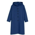 thumbnail image 4 of SwiftWear Women's Long Hooded Coat Oversized Button Front Jacket with Pockets,Winter Outerwear for Casual Wear, 4 of 5