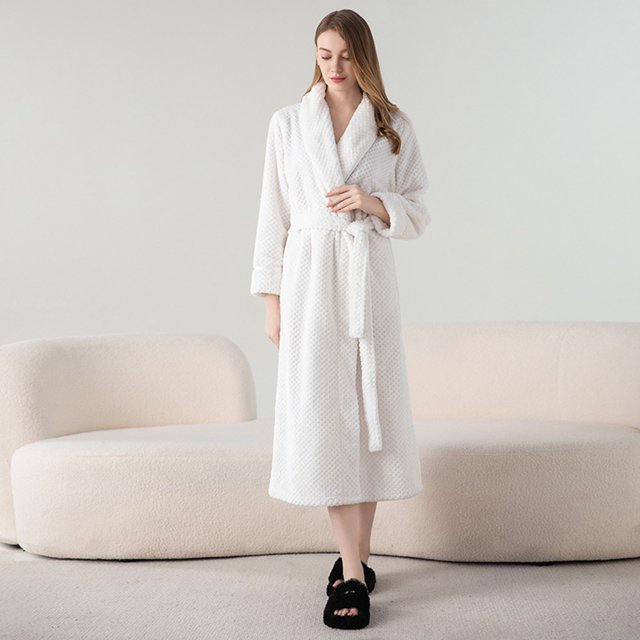 Batas de invierno para mujer, camisón cálido, albornoz para parejas, camisón de invierno para hombre y mujer, pijamas para mujer.