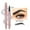 Black, variant on Rose Gold 4-Prong Eyebrow Pencil 1ml - Waterproof Microblading Effect - Creates Hair-Like Strokes - 24H Smudge Proof - For Brows/Beard (Brown)