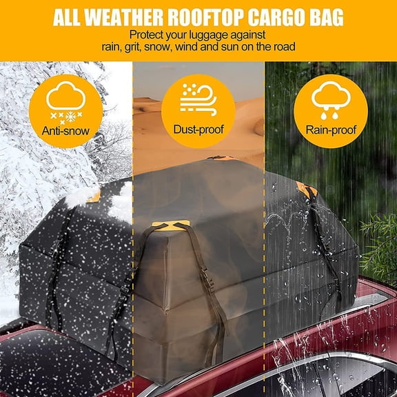 600D Waterproof Soft Car Roof Bag Cargo Carrier For Outdoor Travel Camping 420D Roof Pack Fangkenuo