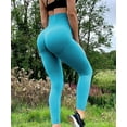 thumbnail image 4 of QRIC Women Leggings Smile Contour High Waist Workout Gym Yoga Pants Tummy Control Activewear Slimming Tights, 4 of 6